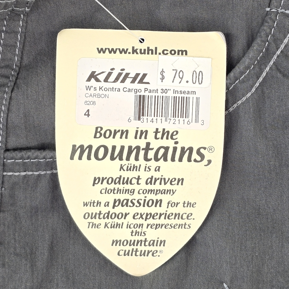 Women's KUHL Kontra Cargo Pants Carbon Gray Size 14 Short 14P NWT - Picture 10 of 12